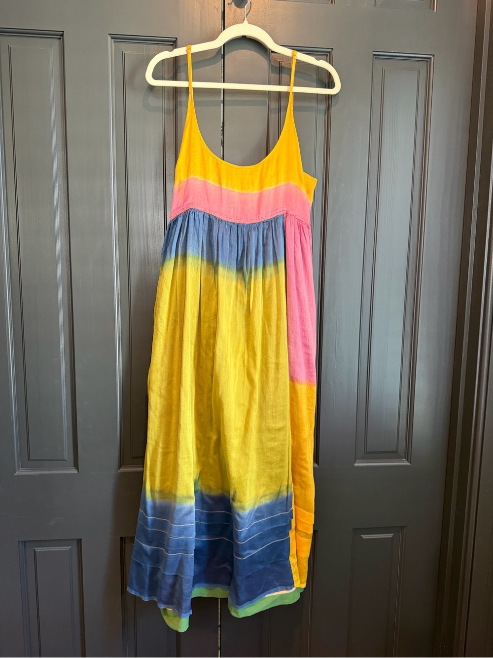 Injiri Cotton/Silk Colorblock Maxi Dress
